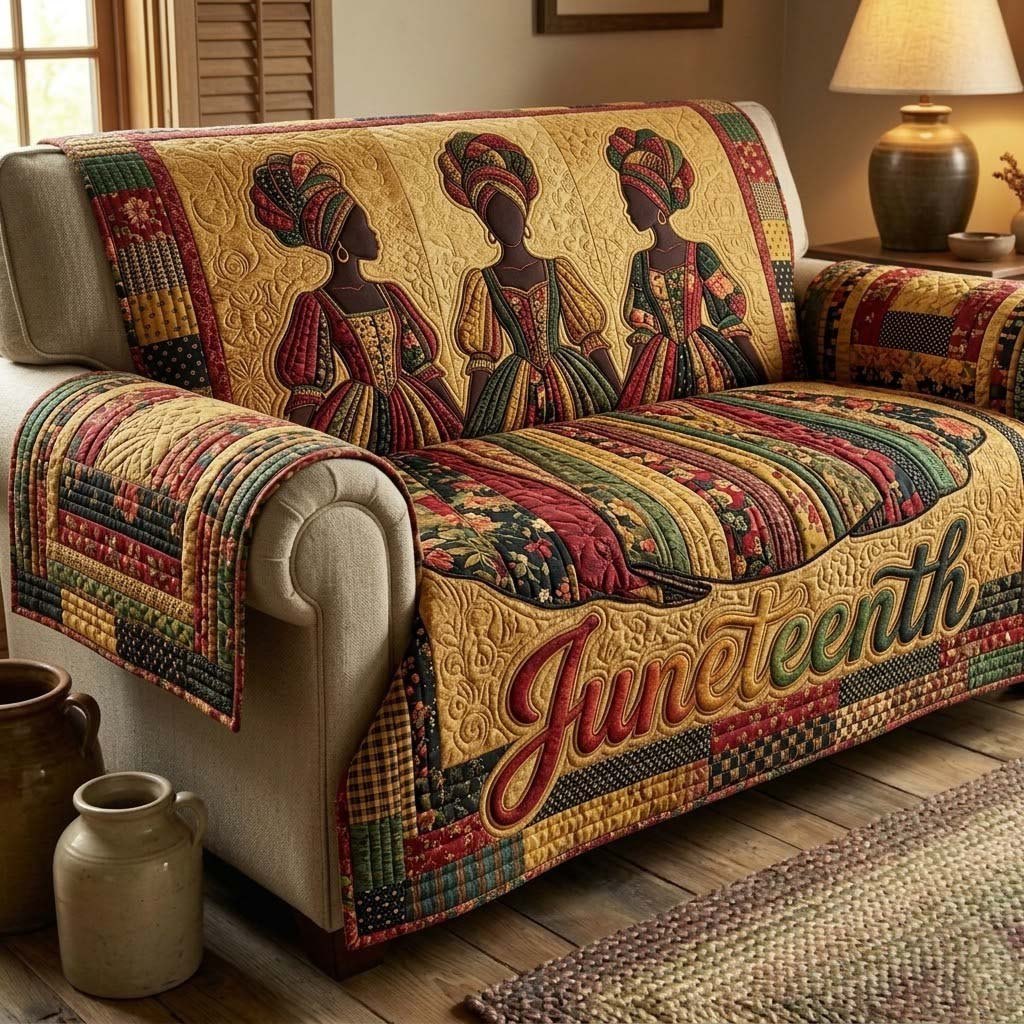 Juneteenth with a Woman in a Long Dress Sofa Cover