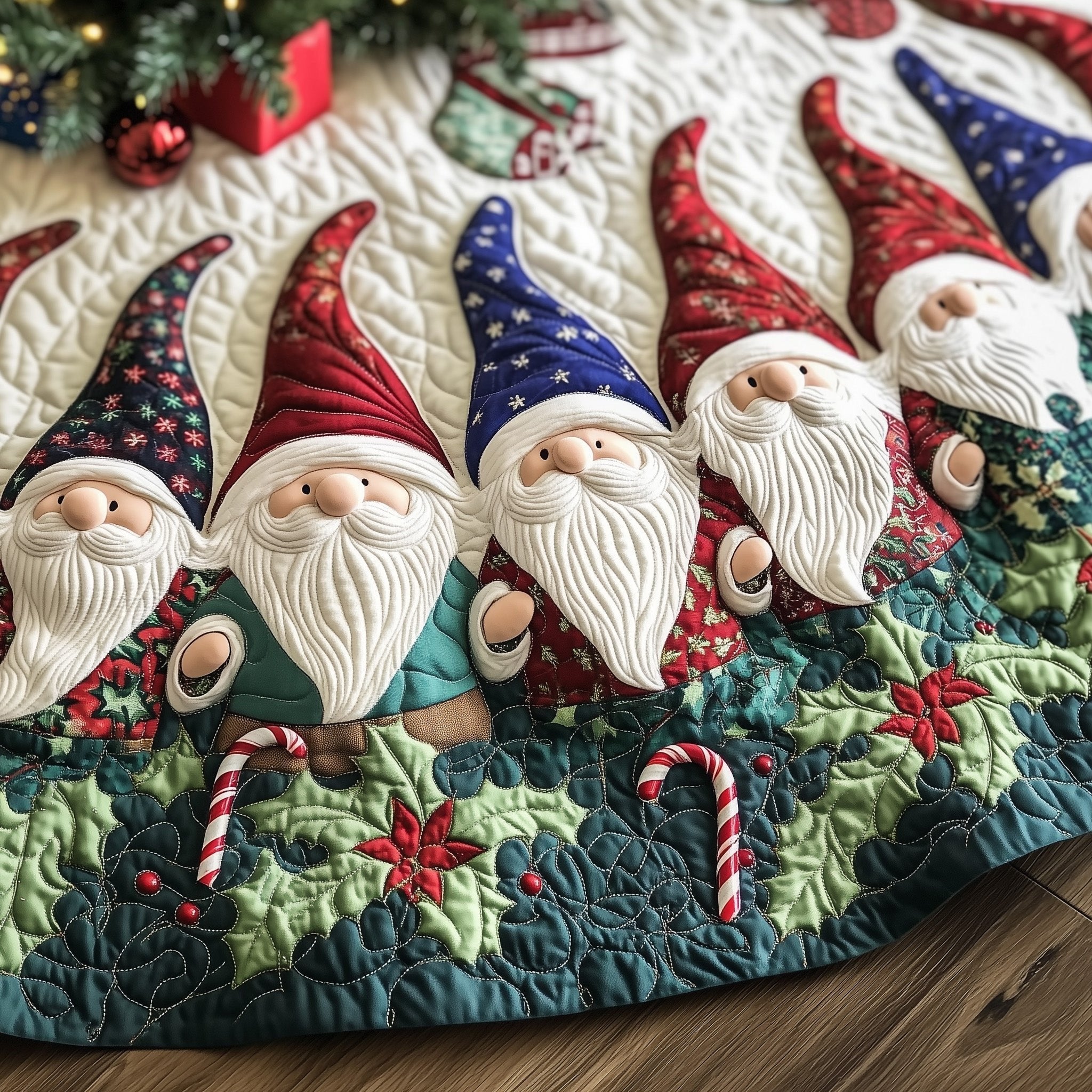 Gnome Cheer Christmas Tree Skirt