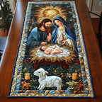 Nativity with Lamb and Wreath Table Runner