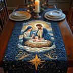 Nativity with Golden Star Above Table Runner