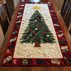 Tree with Red and Gold Balls Table Runner