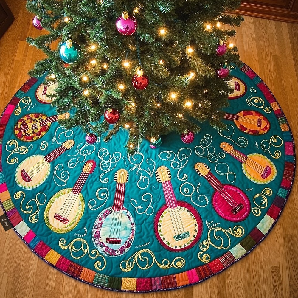 Joyful Banjo Christmas Tree Skirt