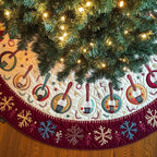 Banjos on the Snowflake Wine Hem Christmas Tree Skirt