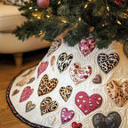 Pink and Leopard Hearts with Sweet Prints Christmas Tree Skirt