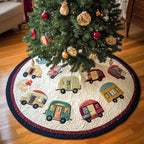 Retro Campers on Cream Quilting Christmas Tree Skirt