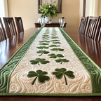 Shamrock Shower on Cream Quilting Table Runner