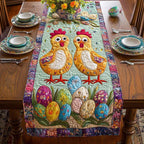 Chick Pair with Easter Eggs Table Runner