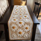 White Daisies on Cream Quilting Table Runner