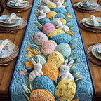 White Bunnies in a Pile of Eggs Table Runner