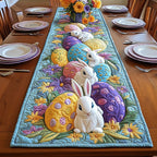 Bunny with Purple and Gold Eggs Table Runner