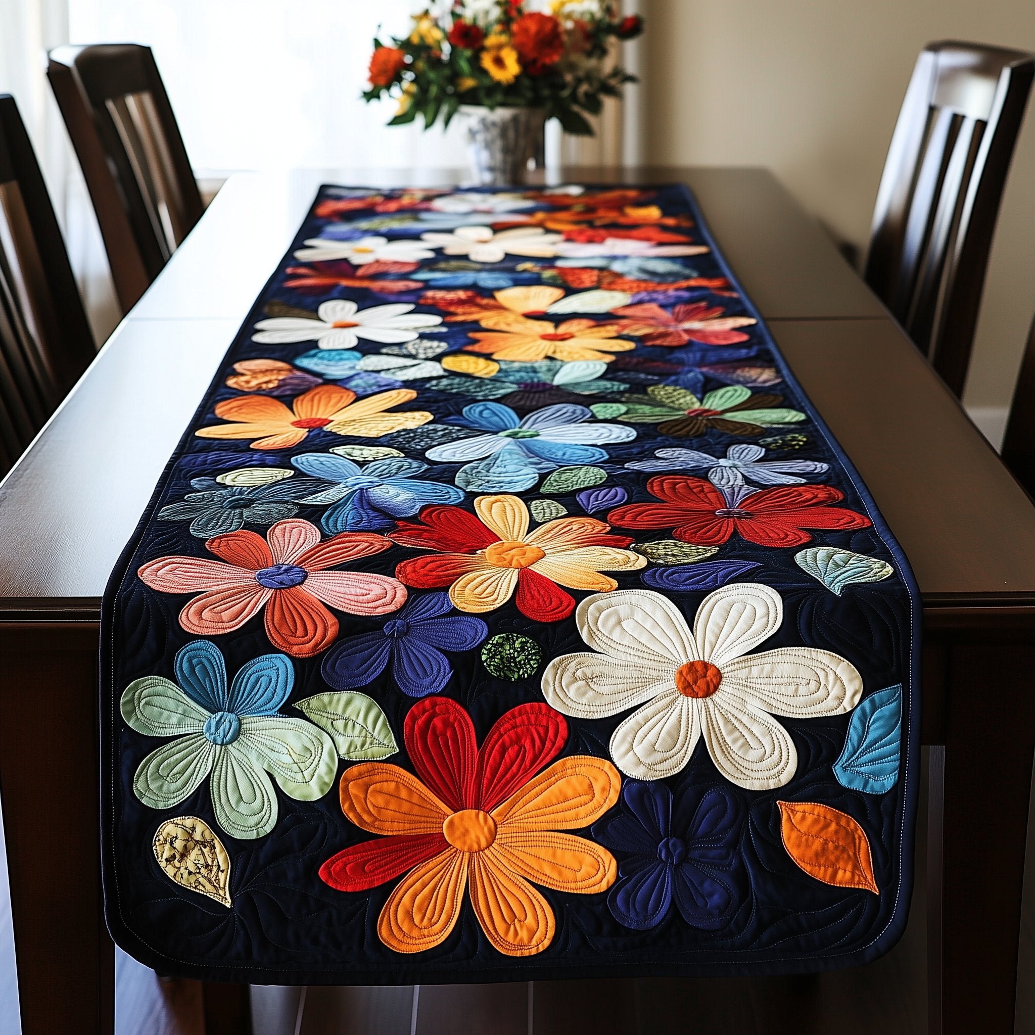 Vibrant Daisy Table Runner
