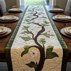 Winding Branch with White Blossoms Table Runner