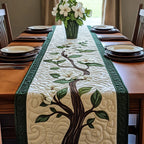 Twisting Tree with Tiny White Flowers Table Runner