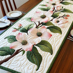Blush Dogwood Flowers Close Up Table Runner