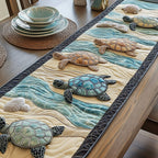 Turtles on Pale Blue Shore Table Runner