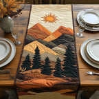 Pine Forest Below Amber Peaks Table Runner