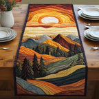 Layered Mountains and Rolling Green Hills Table Runner