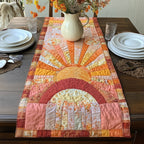 Orange Sun Arch on Pale Cream Table Runner