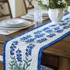 Bluebonnets with Deep Blue Border Table Runner