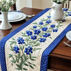 Bluebonnets with Braided Blue Border Table Runner