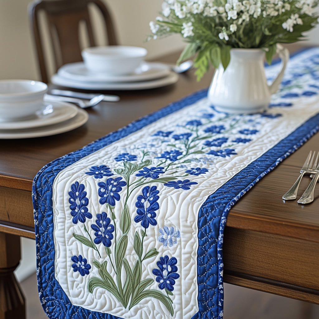 Bluebonnets in Double Rows Table Runner