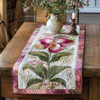 Pink Orchid with Rosy Border Table Runner