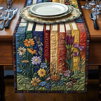 Book Spines Among Meadow Flowers Table Runner