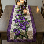 Violet Vine on Ivory Quilting Table Runner
