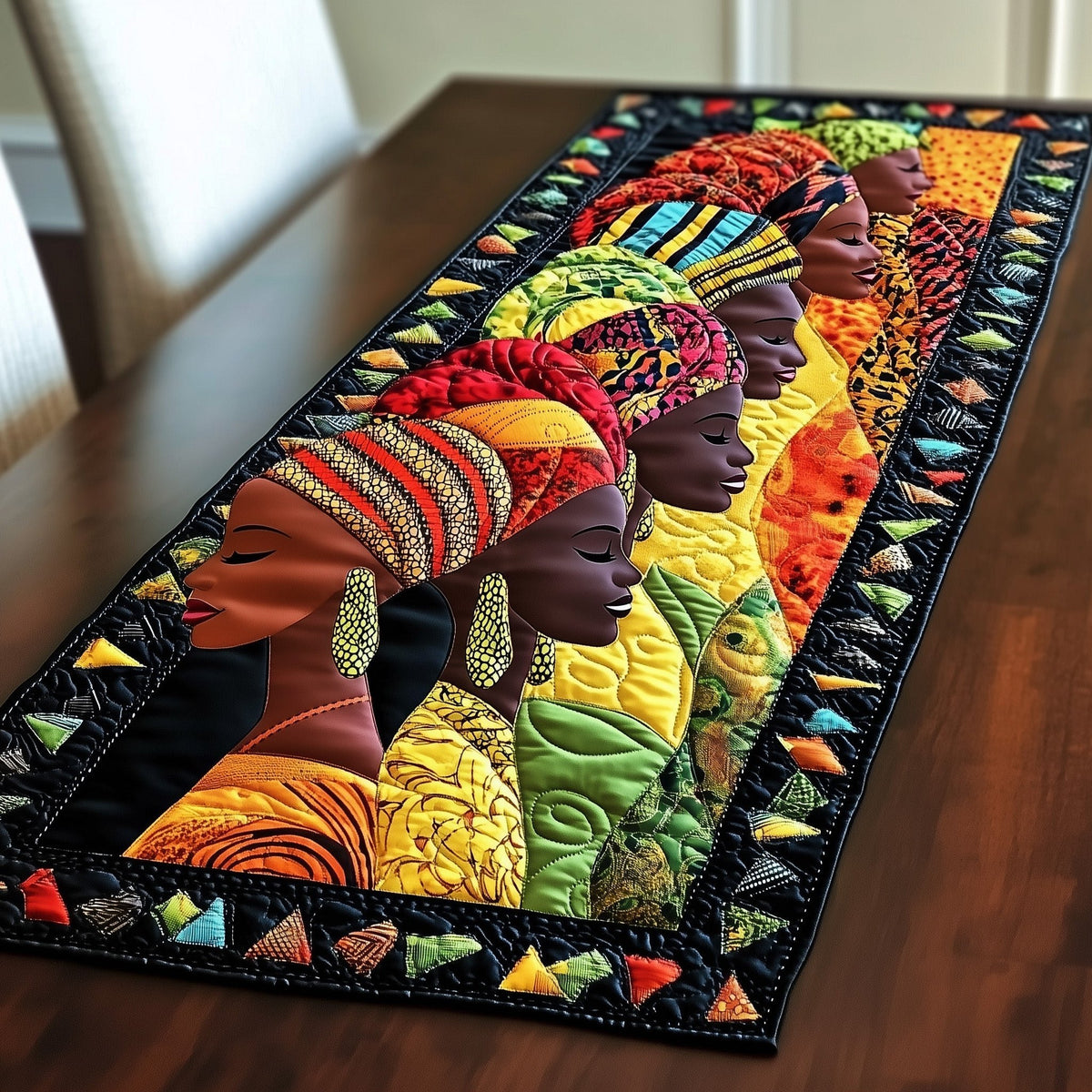 Profiles of Women in Headwraps Table Runner