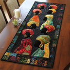 Women with Hoop Earrings and Headwraps Table Runner