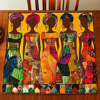 Women in Amber Printed Dresses Table Runner