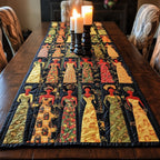 Rows of Tiny Women in Gowns Table Runner