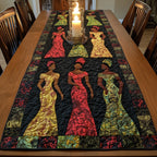 Three Women in Red and Pink Gowns Table Runner