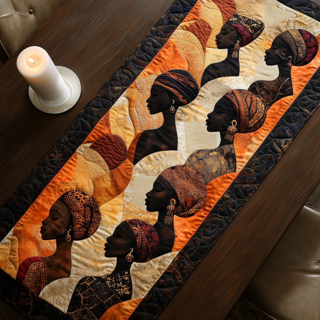 Women in Headwraps on Cream Panel Table Runner