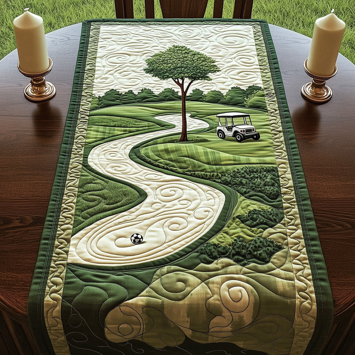 Winding Fairway with Golf Cart Table Runner
