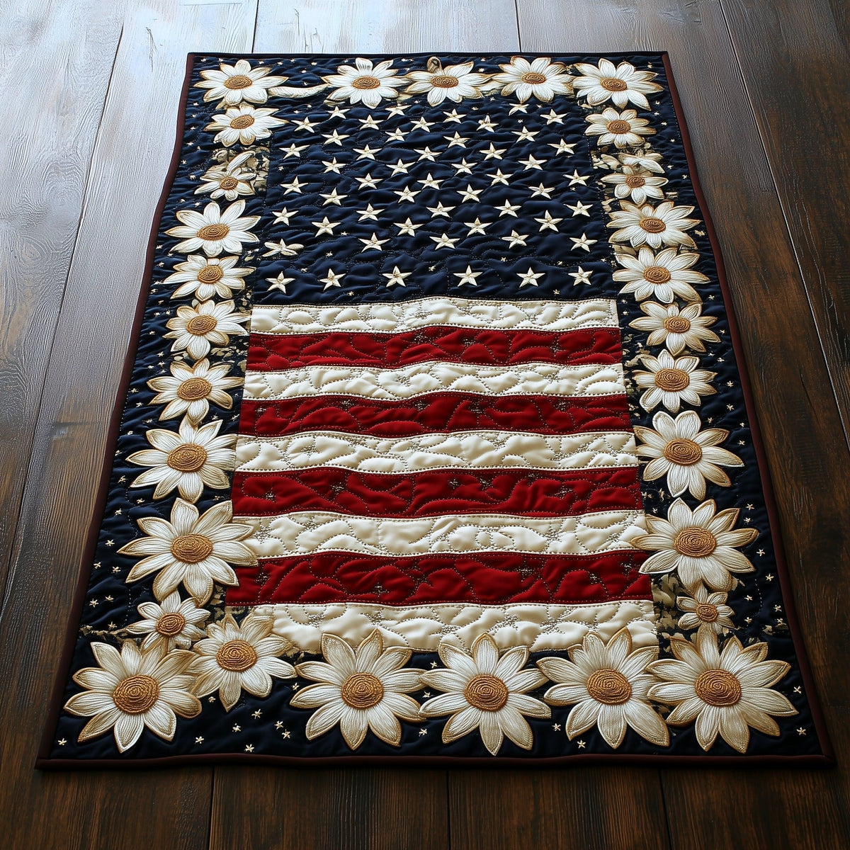 Daisies Below the Star Field Table Runner