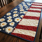 Daisies on the Blue Star Field Table Runner