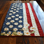 Small White Daisies on Star Field Table Runner