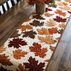 Brown and Amber Maple Leaves Table Runner