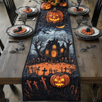 Haunted House Under a Crescent Moon Table Runner