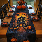 Bats Over the Pumpkin Manor Table Runner