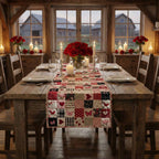 Valentine Heart Patchwork Squares Table Runner