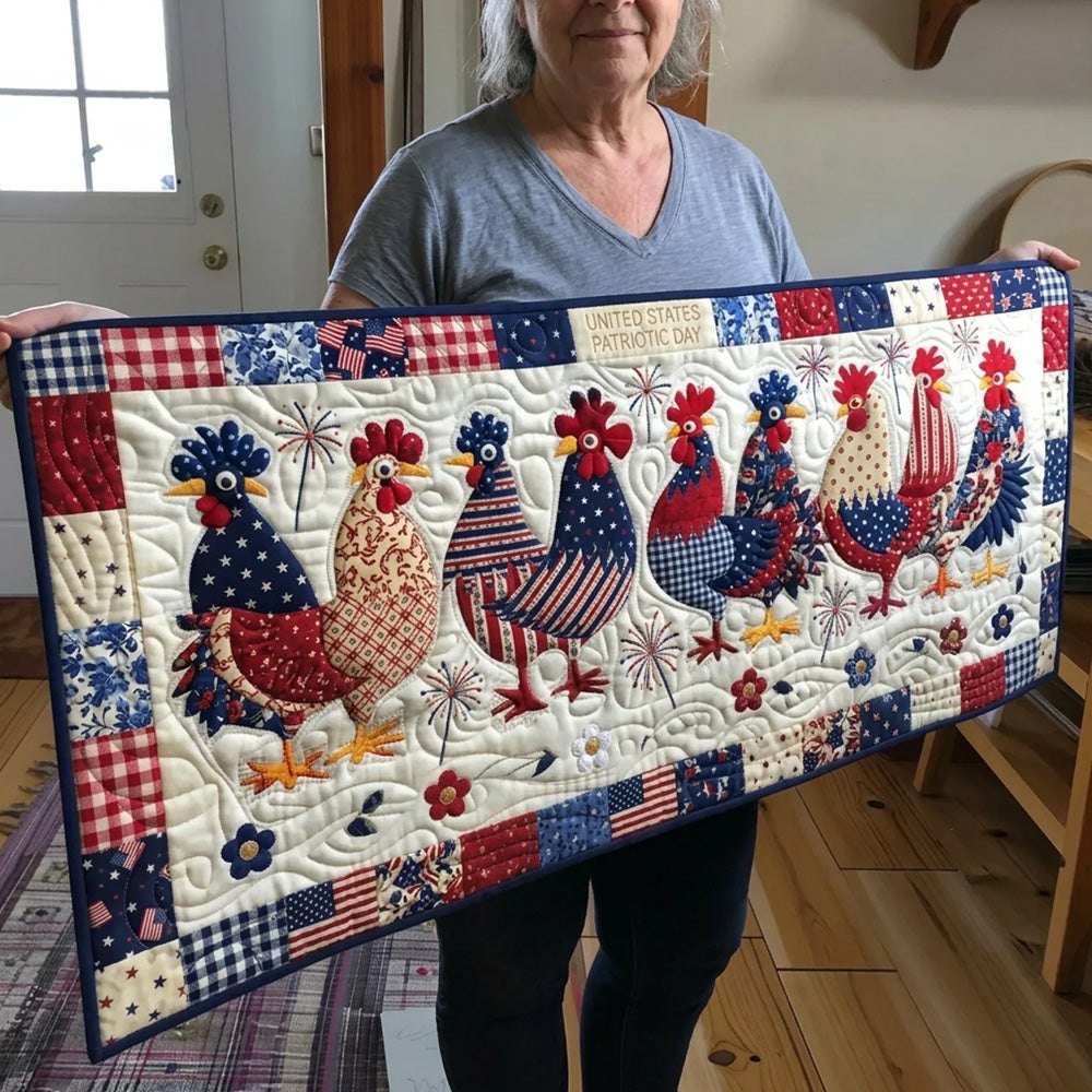 Liberty Chickens Table Runner