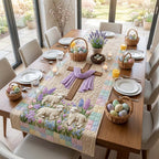 Crosses with Lambs and Lavender Table Runner