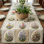 Floral Easter Egg Blocks Table Runner