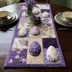 Purple Easter Eggs in Blocks Table Runner