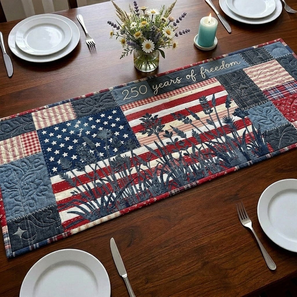 250 Years of Freedom Flags Table Runner