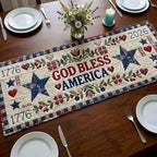God Bless America with Blue Stars Table Runner