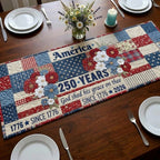 America 250 Years with Flowers Table Runner