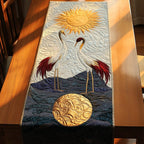 Cranes Before Blue Mountains Table Runner